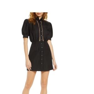 C/MEO Collective Worthy Button Front Linen Blend Minidress Size Medium